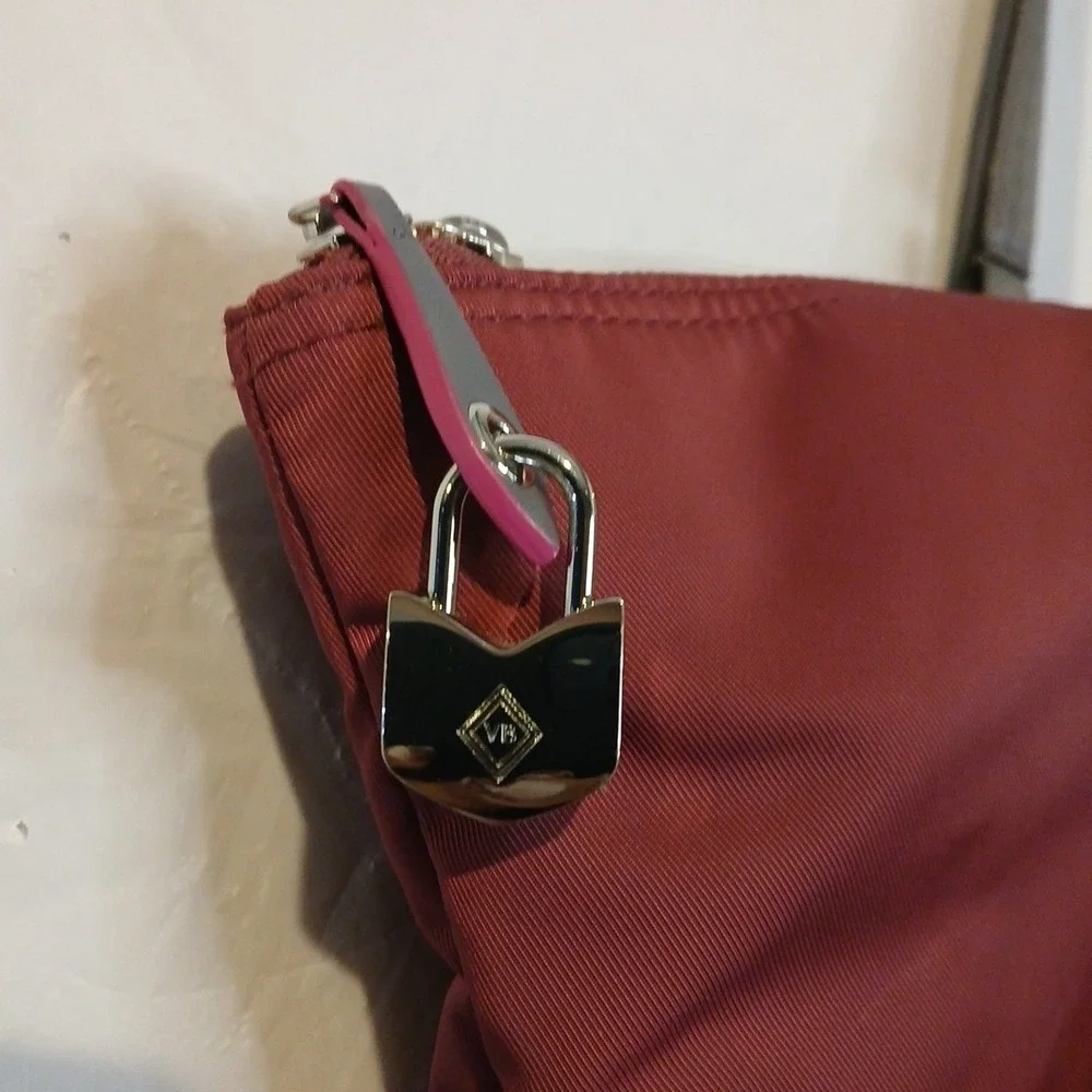 Vera Bradley Insulated Large Midtown Tote Gray Faux Leather Handles Lock And Key